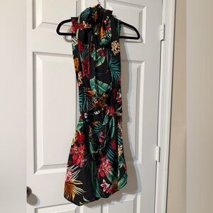 SHEIN Romper - Black with Tropical Print